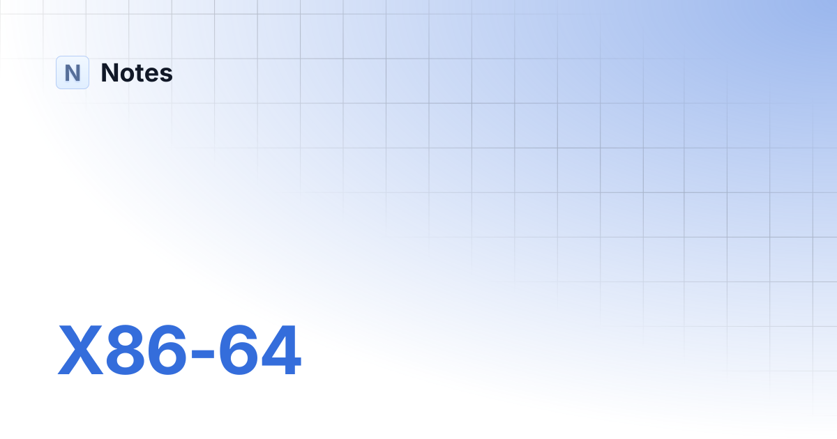 X86-64 | Notes