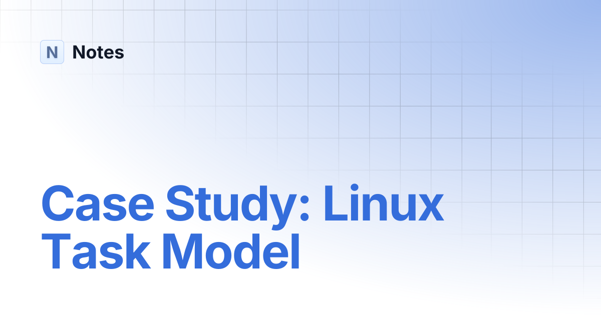 Case Study: Linux Task Model | Notes
