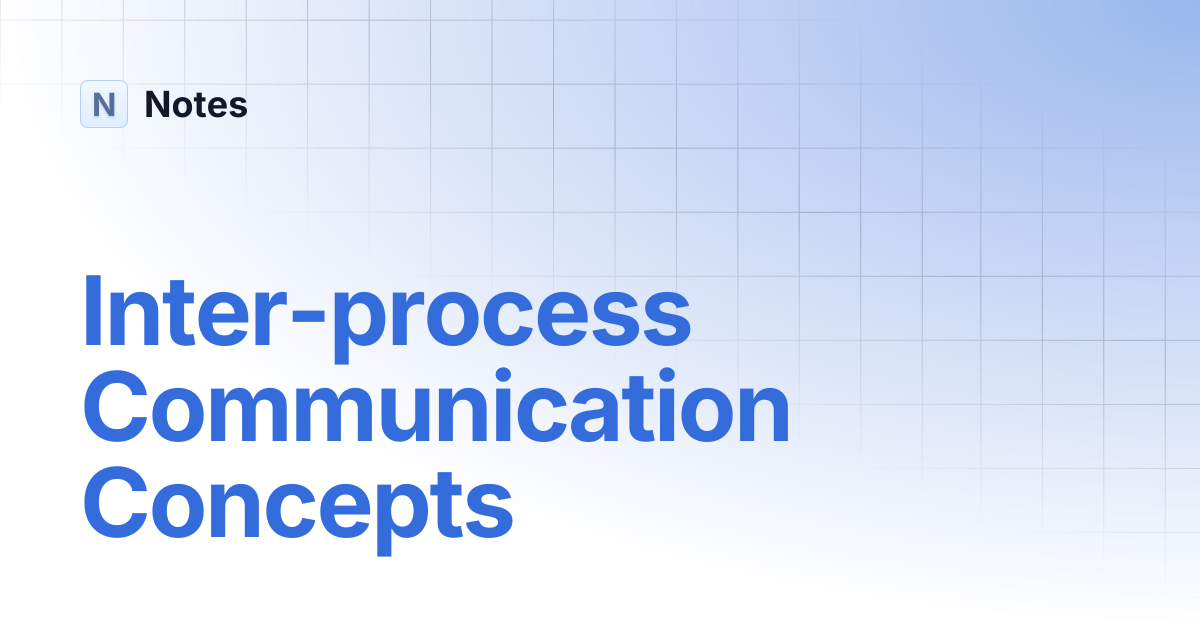 Inter-process Communication Concepts | Notes